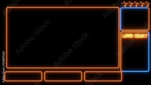 Neon stream overlays intermission screen,,futuristic twitch overlay, stream starting soon,intermission screen, stream overlays, animated