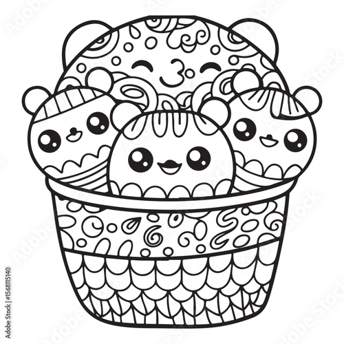 Comfy Kawaii – Cute and Easy Coloring Pages for Teens and Adults | Relaxing Japanese-Inspired Designs | Print