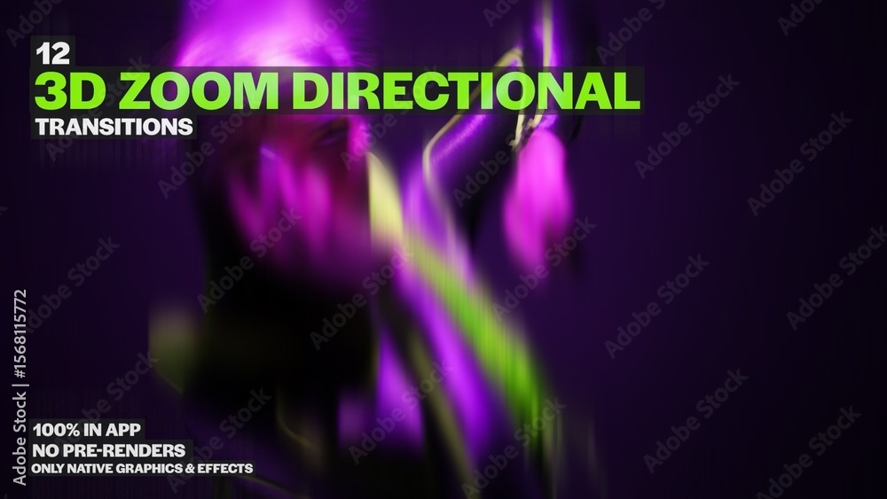 Zoom Directional 3D Transitions | Seamless Drag and Drop Cuts Stock ...