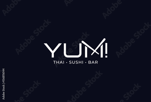 YUM! Thai Sushi Bar Logo – Modern Asian Restaurant Branding