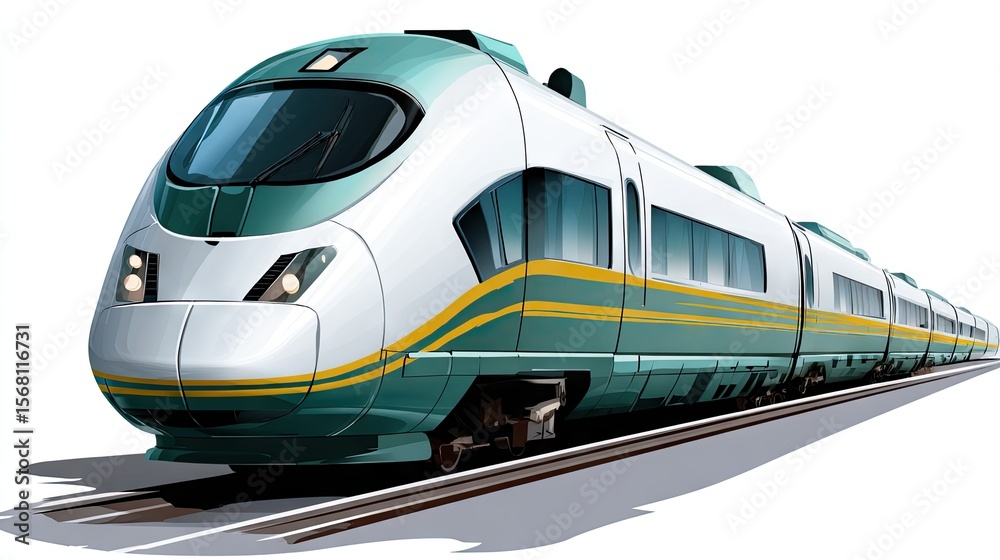 Fototapeta premium Modern highspeed train illustration