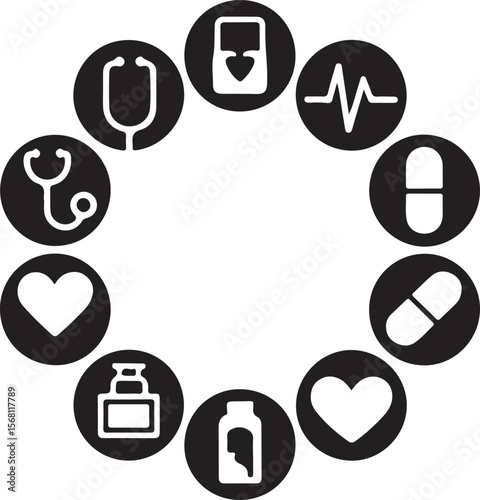Hospital and medical health care First Aid Kit icon silhouette vector illustration