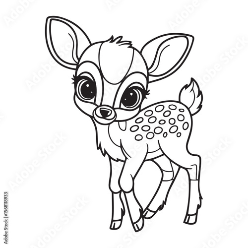Cute fawn with spots deer baby animal