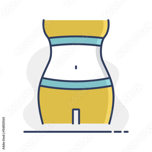 Woman's body care, weight losing vector icon