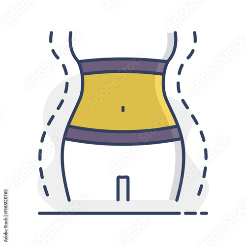 Woman's body care, weight losing vector icon