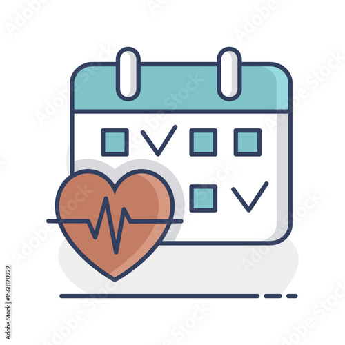 Fitness training day calendar vector icon