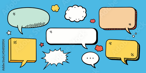 Comic speech bubbles vector design illustration for chat communication and social media conversation graphic element