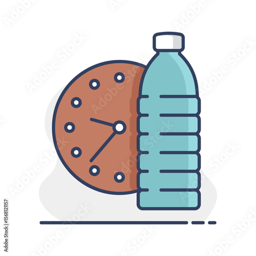 Time to drink water vector icon