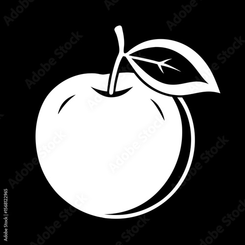 White sapote isolated fruit silhouette
