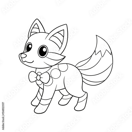 Fox Marching in a Candy Parade Coloring Page