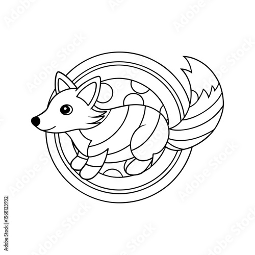 Fox Skating Through Candyland Coloring Page