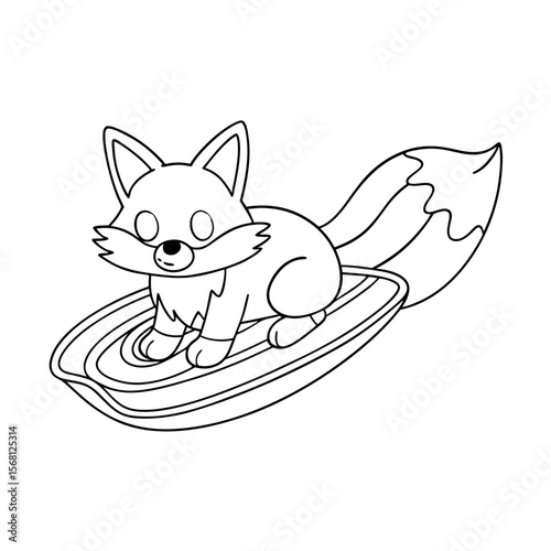 Fox Gliding Down a Candy Slide Coloring Page