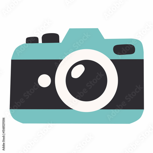 Camera illustration for capturing moments during vacation or holidays. Great for travel blogs and adventure designs.