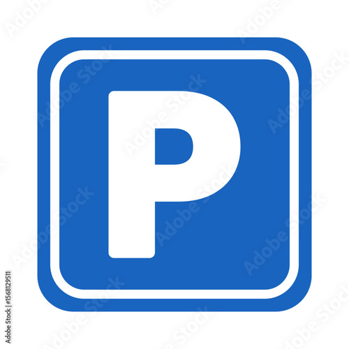 Parking sign vector. Road Parking board symbol on transparent background PNG.