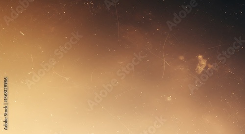 Distressed sepia toned background with scratches and dust particles creating a vintage texture