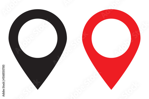 Free Download Pinpoint icon flat vector template design, Location and destination map pin icon sign - GFXLoad