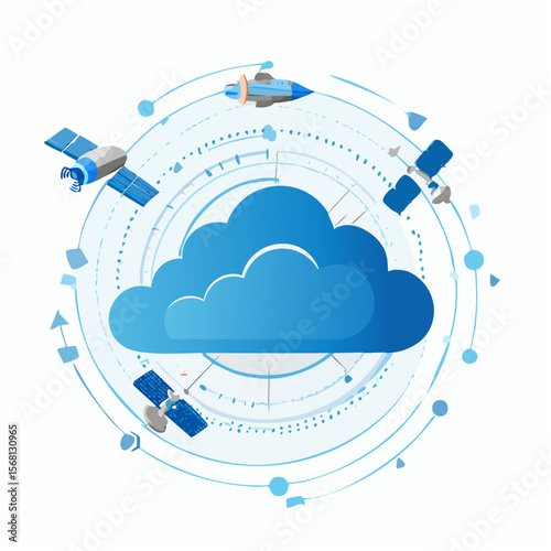 Blue Cloud Computing Network with Satellites
