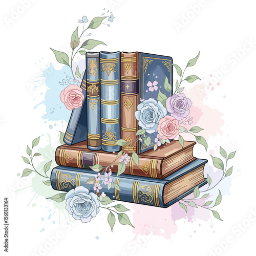 Watercolor Sublimation Book Pile