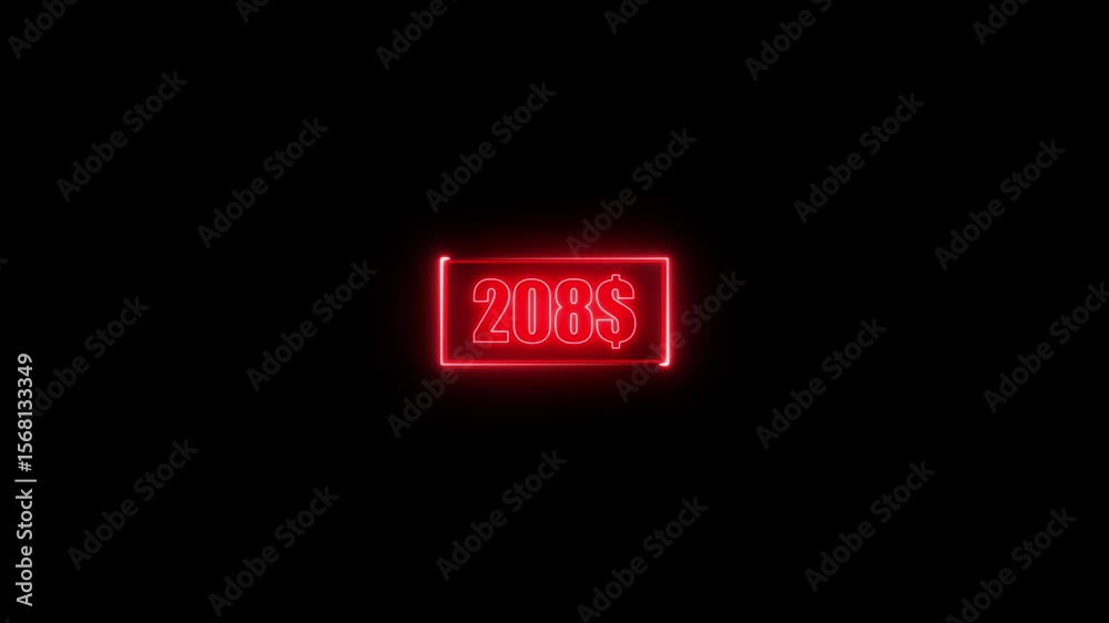 6 hundred dollar counter animation.0 to 600 dollar counting animation. 600 dollar neon sign Counting money and digits increasing. Counting Numbers from 0 to 600 on a black background