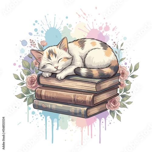 Watercolor Sublimation Cat Book