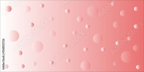 Pink abstract background with bubbles drops and heart-themed design