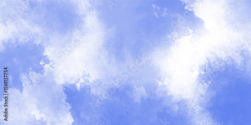 Abstract light blue watercolor cloudiness, mist, or smog background. light blue sky with white background and blurred pattern. Vivid textured aquarelle painted art design background.	