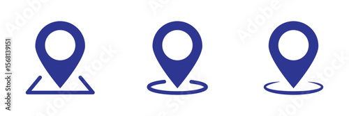 New location map icons. location marker.  Location pin icon flat vector illustration design, Map marker line icon set. gps position pin sign. vector illustration on white background.