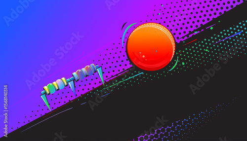 Abstract cricket background design. Sports concept
