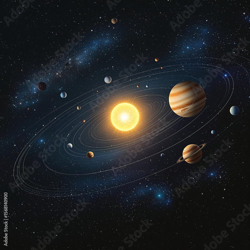 Fototapeta Naklejka Na Ścianę i Meble -  solar system in the space