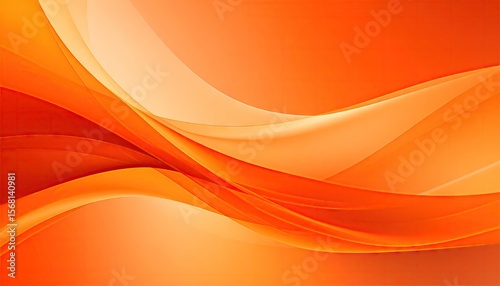 Abstract orange and cream flowing curves