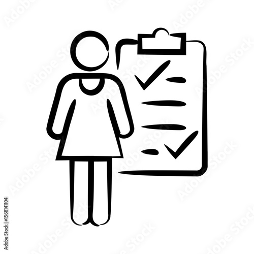 Woman standing with a checklistclipboard