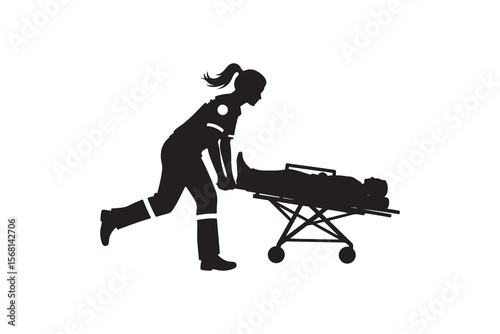 Emergency Medical Rescue Silhouette Illustration