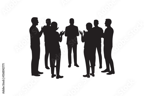 Business Team Applauding Success Silhouette
