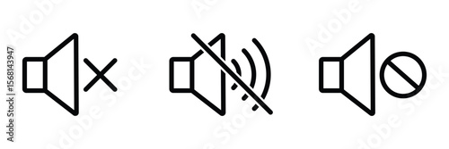 mute speaker icon set. mute speaker.