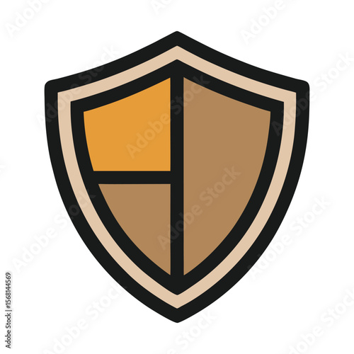 Vintage Shield Icon Set – Protection, Security, and Badge Emblem Symbols