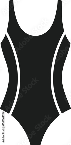 Simple One-Piece Swimsuit Silhouette Vector for Beach and Fashion Design