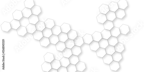 Abstract hexagon honeycomb white Background, technology abstract background with hexagons mesh, futuristic surface honeycom hexagon pattern, realistic golf dimples tiled vector background.