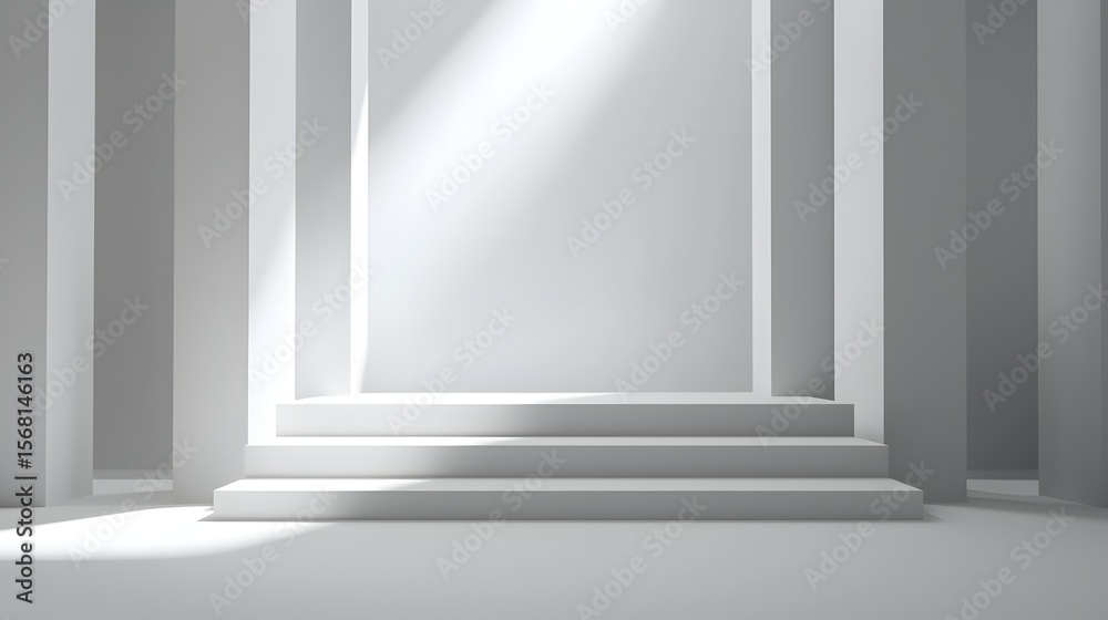Obraz premium Modern Minimalist Architectural Design with Soft Light and Shadows