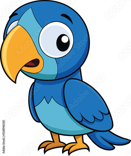 Sad Crying 3D Cartoon Parrot – Cute Bird Character Isolated on White Background