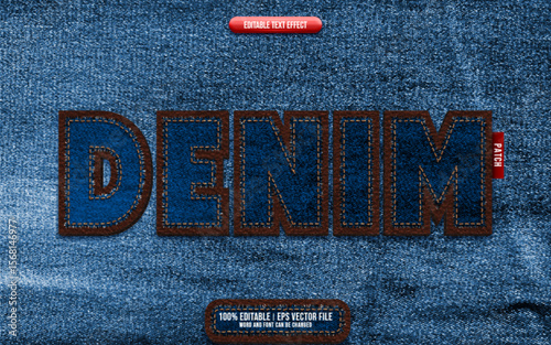 Denim 3D editable text effect