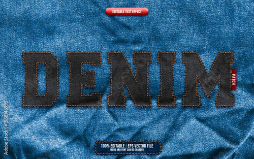 Denim 3D editable text effect