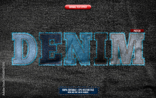 Denim 3D editable text effect