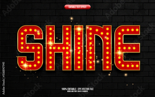 Shine 3D editable text effect