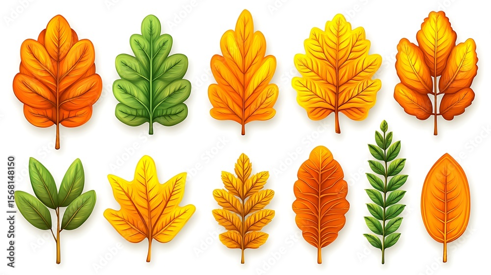 Obraz premium Colorful autumn leaves collection.