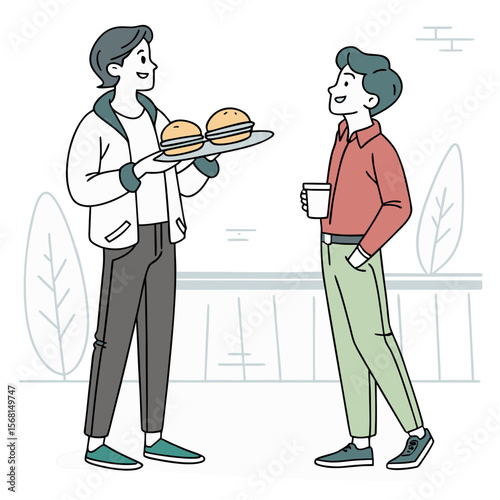 waiter serving tray
