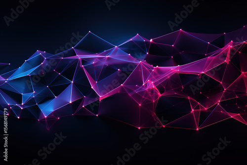 Dynamic wireframe illustration with glowing plexus connections