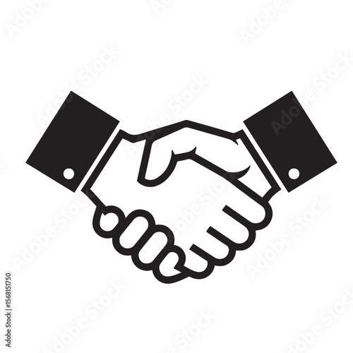 Business partnership agreement symbol of two hands shaking firmly