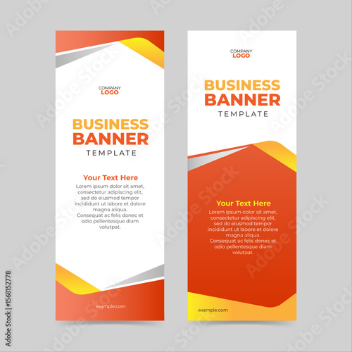 Vertical banner template for stand roll up banner and x banner