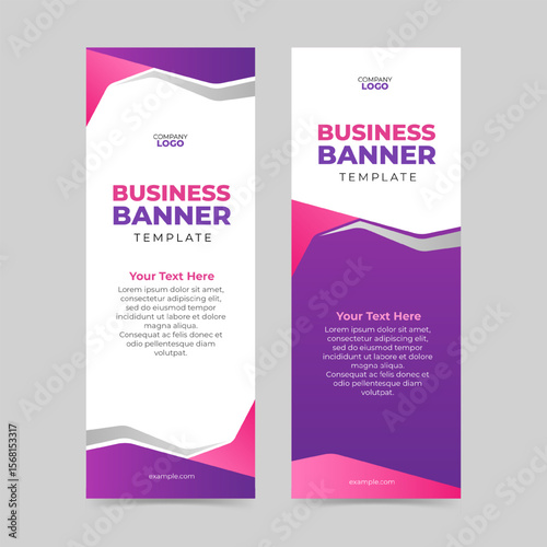 Vertical banner template for stand roll up banner and x banner