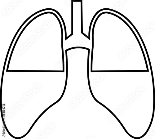 Lungs Icon Design with Editable Stroke. Line, Solid, Flat Line and. Suitable for Web Page, Detailed line vector of human representing respiratory system and health awareness on transparent background